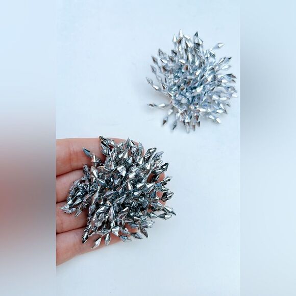 flower statement earrings H41 - Picture 2 of 4